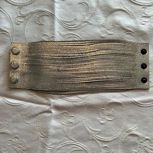 Silver leather snap bracelet. Like new!